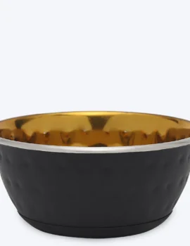 HUFT Dot Embossed Black Dog Bowl