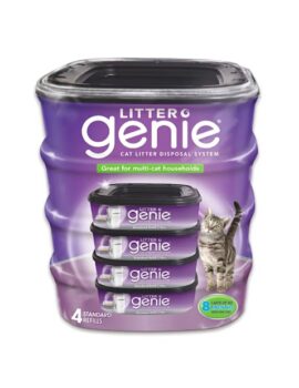 Litter Genie Standard Refill Cartridge for Cat Litter Disposal System, Pack of 4