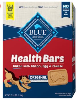 Blue Buffalo Health Bars Baked with Bacon, Egg & Cheese Natural Crunchy Dog Treats, 56 oz.