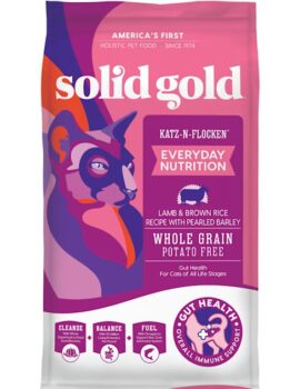 Solid Gold Katz-N-Flocken Lamb & Brown Rice with Pearled Barley All Life Stages Dry Cat Food, 12 lbs.