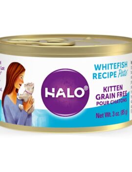 Halo Grain Free Whitefish Wet Canned Kitten Food, 3 oz., Case of 12