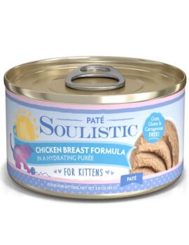 Soulistic Pate Kitten Chicken Breast Formula in a Hydrating Puree Wet Cat Food, 3 oz., Case of 12