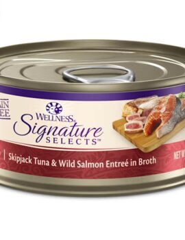 Wellness CORE Signature Selects Natural Grain Free Flaked Skipjack Tuna & Salmon Wet Cat Food, 5.3 oz.