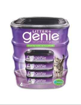 Litter Genie Standard Refill Cartridge for Cat Litter Disposal System, Pack of 4