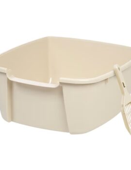 Iris Off-White Cat Litter Box with Scoop, X-Large