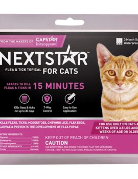 Nextstar Flea & Tick Topical Prevention for Cats, 3 Month Supply