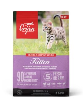 ORIJEN Grain Free Premium High Protein Dry Kitten Food, 4 lbs.