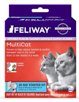 Feliway 30 Day Multicat Diffuser Plug-In Starter Kit, 48 ml.