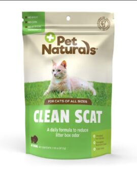 Pet Naturals Clean Scat, Digestive Support, Breath Freshner and Litter Box Odor Control Chewys for Cats, Count of 45