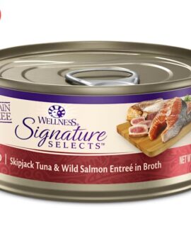 Wellness CORE Signature Selects Natural Grain Free Flaked Skipjack Tuna & Salmon Wet Cat Food, 5.3 oz.