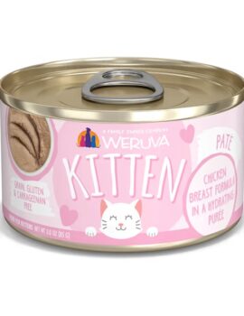 Weruva Kitten Pate Chicken Breast Formula in a Hydrating Puree Wet Cat Food, 3 oz.