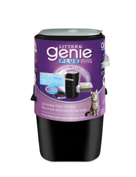 Litter Genie Plus Cat Litter Disposal System in Black, 8″ L X 8″ W X 17″ H