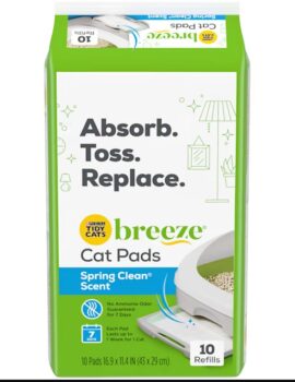 Purina Tidy Cats BREEZE Spring Clean Cat Pads Fragranced Refill Pack, 18.24 oz., Count of 10