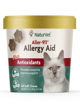 NaturVet Cat Allergy Aid Supplement, Pack of 60 Soft Chews