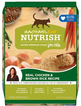 Rachael Ray Nutrish Natural Chicken & Brown Rice Recipe Dry Cat Food, 14 lbs.