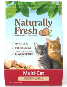 Naturally Fresh Quick-Clumping Natural Multi-Cat Walnut Cat Litter, 26 lbs.