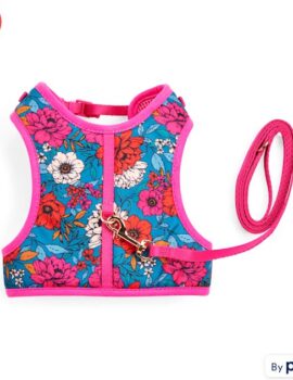 YOULY The Happy-Go-Lucky Pink Butterfly-Print Cat Harness & Leash Set