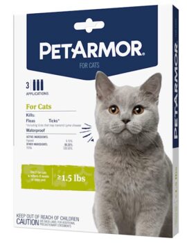 PetArmor Flea & Tick Squeeze-On For Cats Over 1.5 lbs, 2 Packs of 3