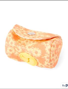 YOULY Orange Floral Print Waste Bag Dispenser for Dogs