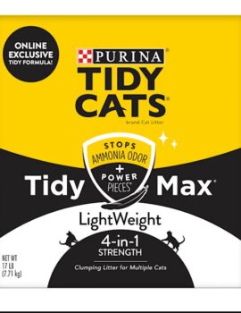 Purina Tidy Cats Clumping LightWeight Max 4 in 1 Strength Formula Multi Cat Litter, 17 lbs.