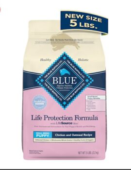 Blue Buffalo Blue Life Protection Natural Chicken and Oatmeal Small Breed Puppy Dry Dog Food, 5 lbs.