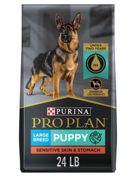 Purina Pro Plan Sensitive Skin & Stomach, Salmon & Rice Formula Large Breed Dry Puppy Food, 24 lbs.