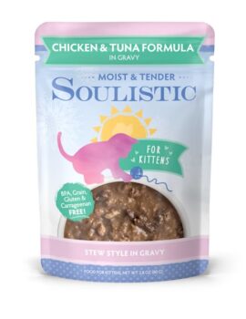 Soulistic Moist & Tender Kitten Chicken & Tuna Formula in Gravy Wet Cat Food, 2.8 oz., Case of 8