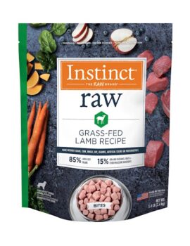 Instinct Frozen Raw Bites Grain Free Grass Fed Lamb Recipe Dog Food, 5.4 lbs.