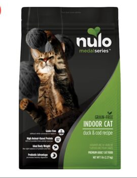 Nulo MedalSeries Grain-Free Duck & Cod Indoor Dry Cat Food, 5 lbs.