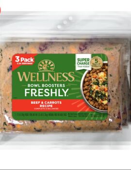 Wellness Freshly Bowl Boosters Beef & Carrots Frozen Fresh Dog Food, 5.25 lbs.