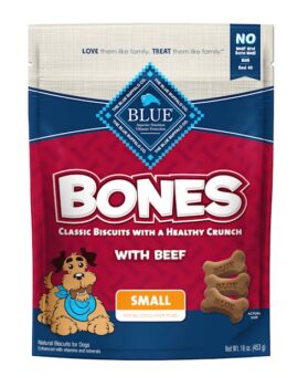 Blue Buffalo Bones Natural Crunchy Beef Flavor Small Dog Biscuits, 16 oz. – Carousel image #1Tap to zoom Tap to zoom Tap to zoom Tap to zoom Tap to zoom   Blue Buffalo Bones Natural Crunchy Beef Flavor Small Dog Biscuits, 16 oz.