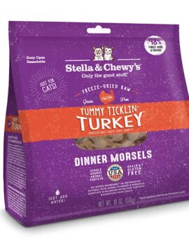 Stella & Chewy’s Freeze-Dried Raw Dinner Morsels Protein Rich Tummy Ticklin’ Turkey Recipe Dry Cat Food, 18 oz.