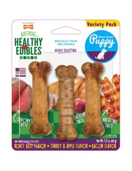 Nylabone Healthy Edibles Chew Treats Puppy Starter Kit, 2.2 oz.