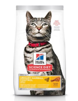 Hill’s Science Diet Adult Urinary & Hairball Control Chicken Recipe Dry Cat Food, 15.5 lbs.