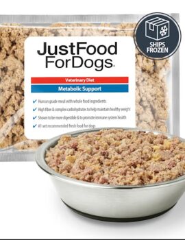 JustFoodForDogs Vet Support Diets Metabolic Support, Low Fat Frozen Dog Food, 18 oz., Case of 7