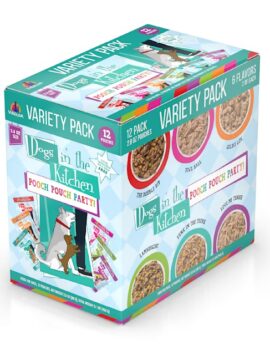 Weruva Dogs in the Kitchen Pooch Pouch Party! Variety Pack Wet Dog Food, 2.8 oz., Count of 12