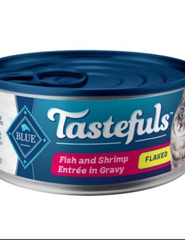 Blue Buffalo Blue Tastefuls Fish and Shrimp Entree in Gravy Flaked Wet Cat Food, 5.5 oz.