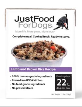 JustFoodForDogs Pantry Fresh Lamb and Brown Rice Wet Dog Food, 12.5 oz.