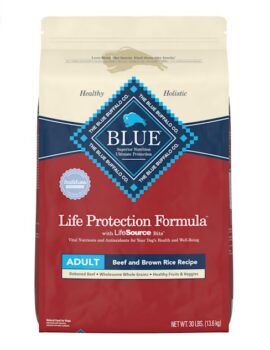 Blue Buffalo Life Protection Formula Natural Adult Beef and Brown Rice Dry Dog Food, 30 lbs.