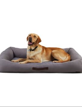 Reddy Canvas Cozy & Cool-Touch Dog Bed, 36″ L X 48″ W, Grey