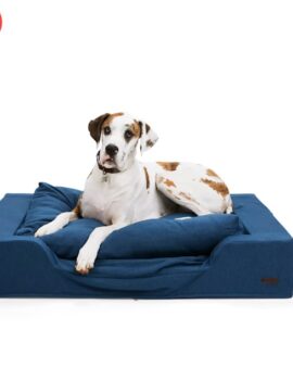 Reddy Navy Cloud Orthopedic Box Dog Bed, 48″ L X 36″ W