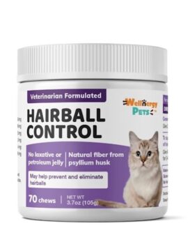 Wellnergy Pets Hairball Control Multivitamin Soft Cat Chew Treats, Count of 70