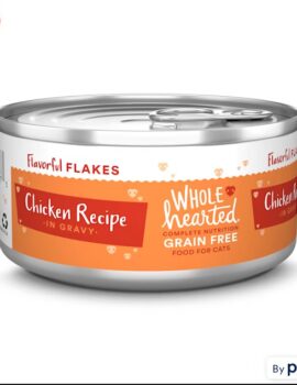 WholeHearted All Life Stages Canned Cat Food – Grain Free Chicken Recipe Flaked in Gravy, 5.5 OZ.