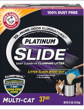 Arm & Hammer Platinum Slide Easy Clean-Up Clumping Multi-Cat Litter, 37 lbs.