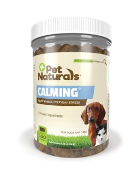 Pet Naturals Calming, All Natural Stress and Anxiety Reducing Chicken Liver Flavor for Cats and Dogs, Count of 160