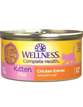 Wellness Complete Health Kitten Chicken Pate Canned Wet Food, 3 oz., Case of 24