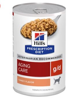 Hill’s Prescription Diet g/d Aging Care Turkey Flavor Canned Dog Food, 13 oz., Case of 12