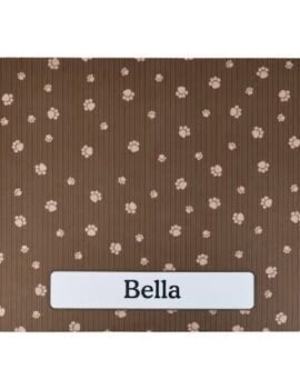 Drymate Brown Stripe Tan Paw Personalized Cat Litter Mat, 20″ L X 28″ W X 0.12″ H