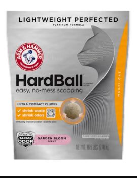 Arm & Hammer Hardball Lightweight Platinum Scented Garden Bloom Clumping Cat Litter, 16.5 lbs.