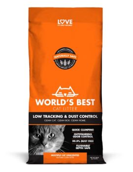 World’s Best Original Series Low Tracking & Dust Control Multiple Unscented Cat Litter, 28 lbs.